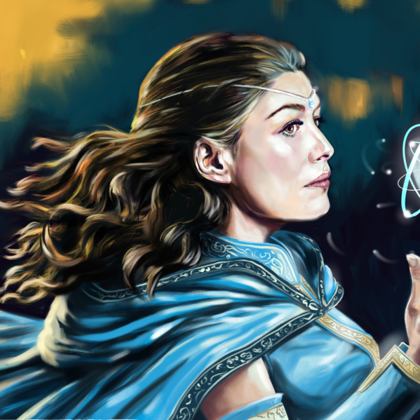 Rosamund Pike as Moiraine Damodred from The Wheel of Time